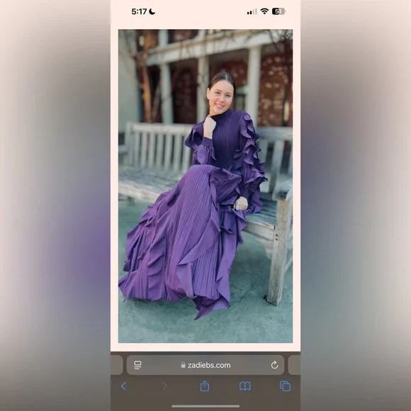 Elegant Purple Asymmetrical Dress - Picture 2 of 4